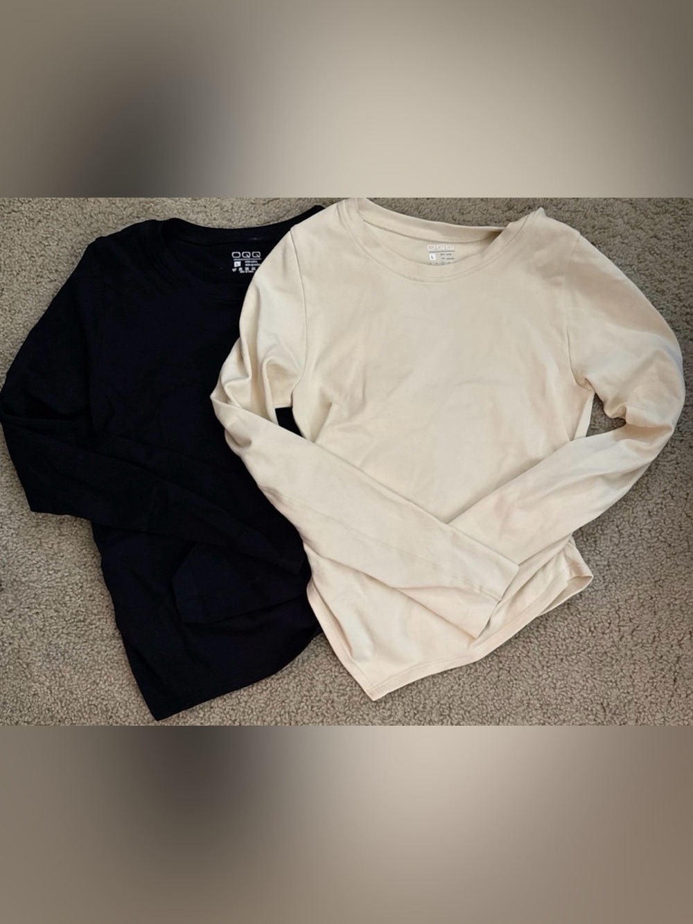 Women’s Runched asymmetrical long sleeves - Black & Cream